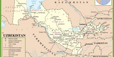 خريطة أوزبكستان السياسية 