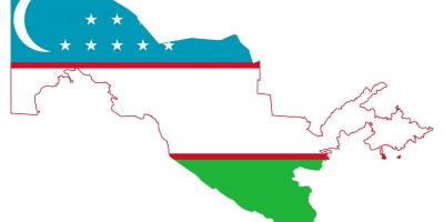 خريطة أوزبكستان العلم 
