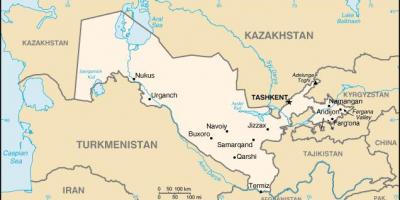 خريطة مدن أوزبكستان